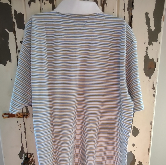 Large, by Softec, Blue, White, Green, and Tan Striped, NWOT - Picture 4 of 6